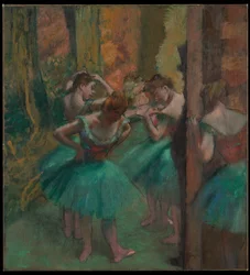 Dansers, roze en groen