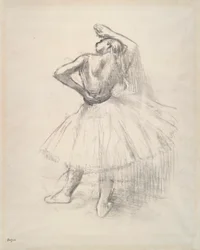 Staande danseres, rechterarm omhoog