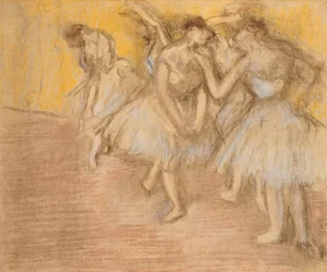 Vijf dansers op het podium, c.1906-08