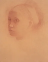Marguerite Degas als kind, ca. 1854 (sanguine op papier)