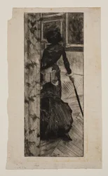 Mary Cassatt in de schilderijengalerij van het Louvre