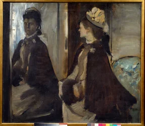 Portret van Madame Jeantaud (1851 - 1929) in de spiegel