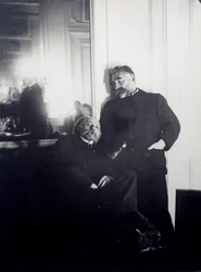 Portretten van de dichter Stephane Mallarme (1842-1898) en de schilder Auguste Renoir (1841-1919). Fotografisch Edict van Edgar Degas (1834-1917) 1895 Parijs, Jacques Doucet Bibliotheek