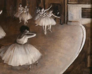 Repetitie van een ballet op het toneel