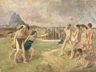 Studie voor De jonge Spartanen die oefenen, c.1860-61