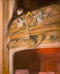 Studie van een loge in het theater