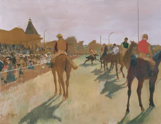 De Parade, of renpaarden voor de tribunes, c.1866-68