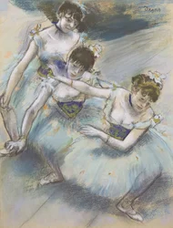 Drie Dansers in een Diagonale Lijn op het Podium, c.1882