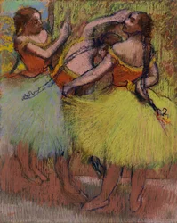 Drie dansers met gevlochten haar