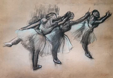 Drie dansers. 1895-1900. Houtskool en pastel op calqueerpapier.