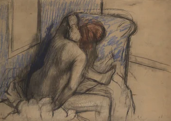 Vrouw die Haar Haar Droogt, ca. 1902