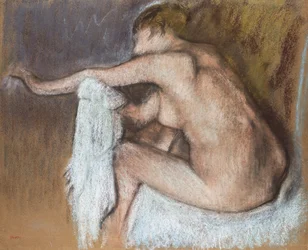 Vrouw die haar arm droogt, ca. 1884