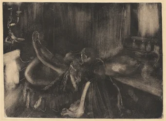 Vrouw bij een open haard, 1880-1890