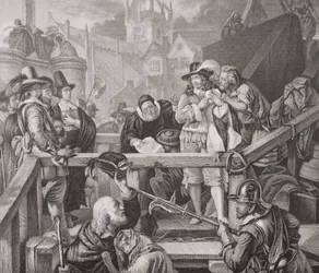 De Markies van Montrose op de executieplaats in de High Street van Edinburgh in 1650, uit 