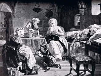Lodewijk XVI en zijn familie in het Chateau du Temple, uit de 