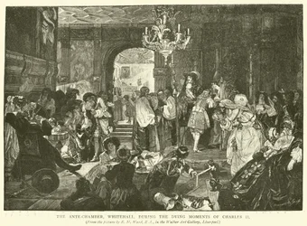 De voorzaal, Whitehall, tijdens de stervende momenten van Karel II