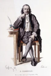 Pierre Corneille (1606/1684) getekend door Geoffroy.