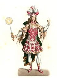 Lodewijk XIV van Frankrijk, de Zonnekoning (1638-1715), in danskostuum