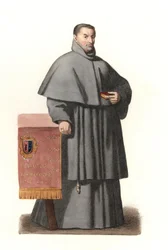 Pedro de Urbina de Montoya, aartsbisschop van Sevilla (Spanje) van 1658 tot 1663, gebaseerd op een geschilderd portret van Bartolome Murillo