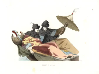 Venetianen met bauta maskers