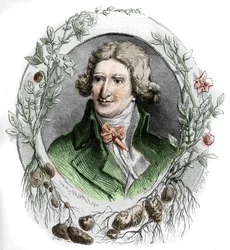 Portret van Antoine Augustin Parmentier, Franse militaire apotheker en agronoom. Gravure door Edmond Morin