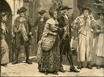 Kostuums aan het begin van het bewind van George III, vroege 1760s c1890
