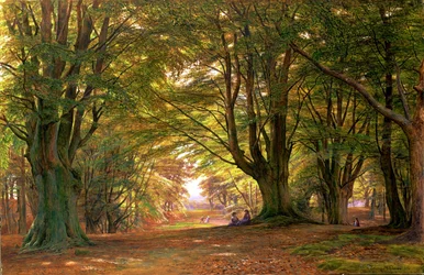 Spelen in het beukenbos, 1876