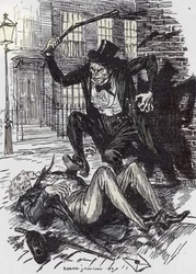 Mr Hyde vermoordt Sir Danvers Carew, Illustratie door Edmund Joseph Sullivan (1869-1933) voor de roman 