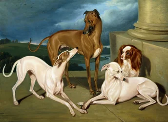 Windhonden en een King Spaniel, 1837