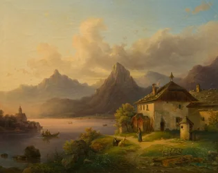 Landschap met bergmeer