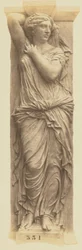 [Kariatide door Jules Cavelier, Decoratie van het Louvre, Parijs].