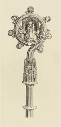 [Ontwerp voor een staf door Martin Schongauer].