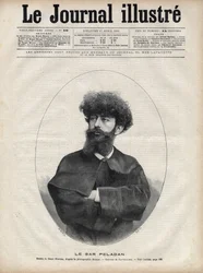 De Sar Merodack Josephin Peladan, pseudoniem van Josephin Peladan (1858-1918) Franse schrijver en occultist - Gravure door Navellier in 