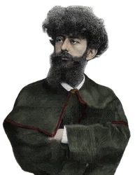 De Sar Merodack Josephin Peladan, pseudoniem van Josephin Peladan (1858-1918) Franse schrijver en occultist - Gravure door Navellier in 