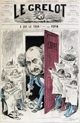(Cartoon over perscensuur) - door Pépin, in Le Grelot van 18/02/1877