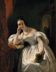 Jong meisje met een portret, ca. 1840