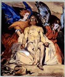 Christus met Engelen Aquarel, gouache en Chinese inkt door Edouard Manet (1832-1883) 1864