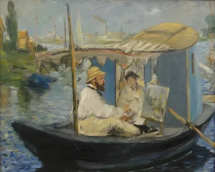 Duits: Die Barke Claude Monet schildert in zijn atelierboot