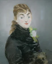 Méry Laurent met een mopshond