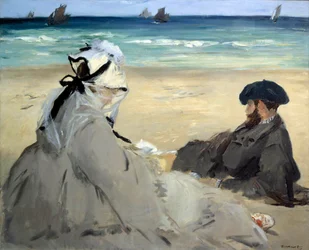 Op het strand (Suzanne Manet en zijn broer Eugene)
