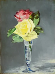 Rozen in een champagneglas
