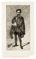 De Tragische Acteur (Rouvière in de rol van Hamlet)