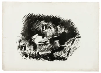 Onder de lamp ("Er was eens een sombere middernacht..."), uit De raaf (Le Corbeau)