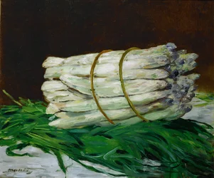 Een bos asperges (olieverf op doek)