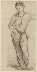 Jonge man staand (Léon Leenhoff) (recto); Schets van staande jongen (verso)
