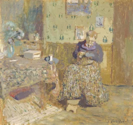 Madame Vuillard aan het naaien, 1920