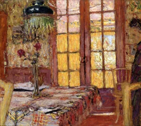 Madame Vuillard in de eetkamer, Vaucresson, ca.1919-25 (olieverf op board)