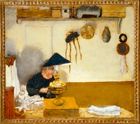 Madame Vuillard naait ... (olieverf op doek)