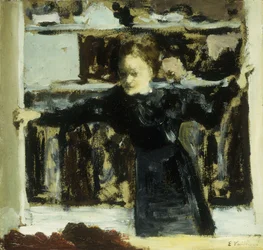 Vrouw die een raam opent, 1893