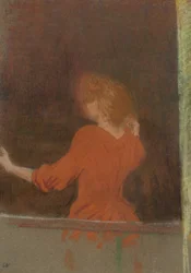 Vrouw in rood, ca. 1890-91